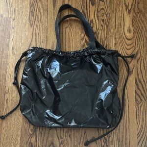 Sam Edelman Large Shiny Black Tote Bag / Travel Bag